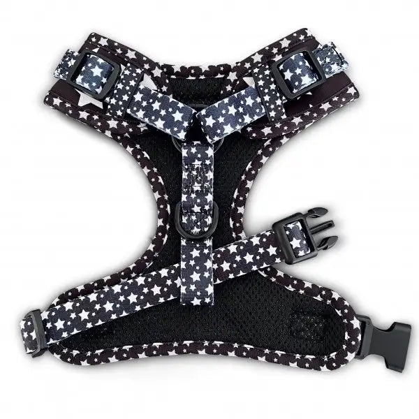 Galaxy Adjustable Neck Dog Harness Black - Piggie - 3