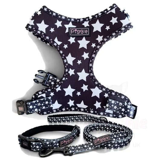 Galaxy Adjustable Neck Dog Harness Black - Piggie - 2