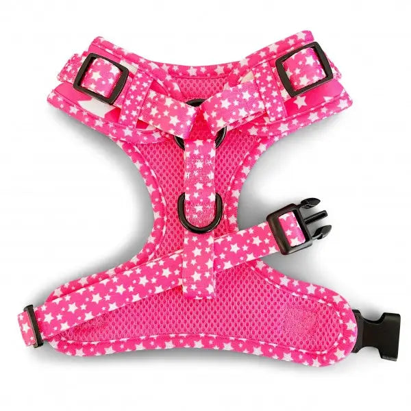 Galaxy Adjustable Neck Dog Harness Hot Pink - Piggie - 3