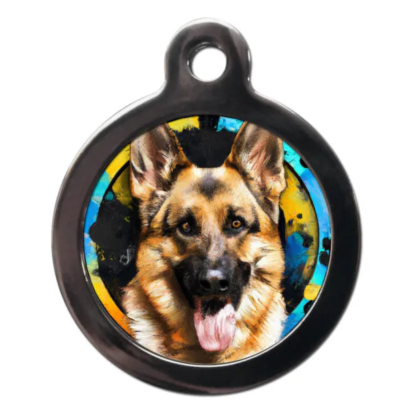 German Shepherd Graffiti Dog Id Tag Ps Pet Tags 1