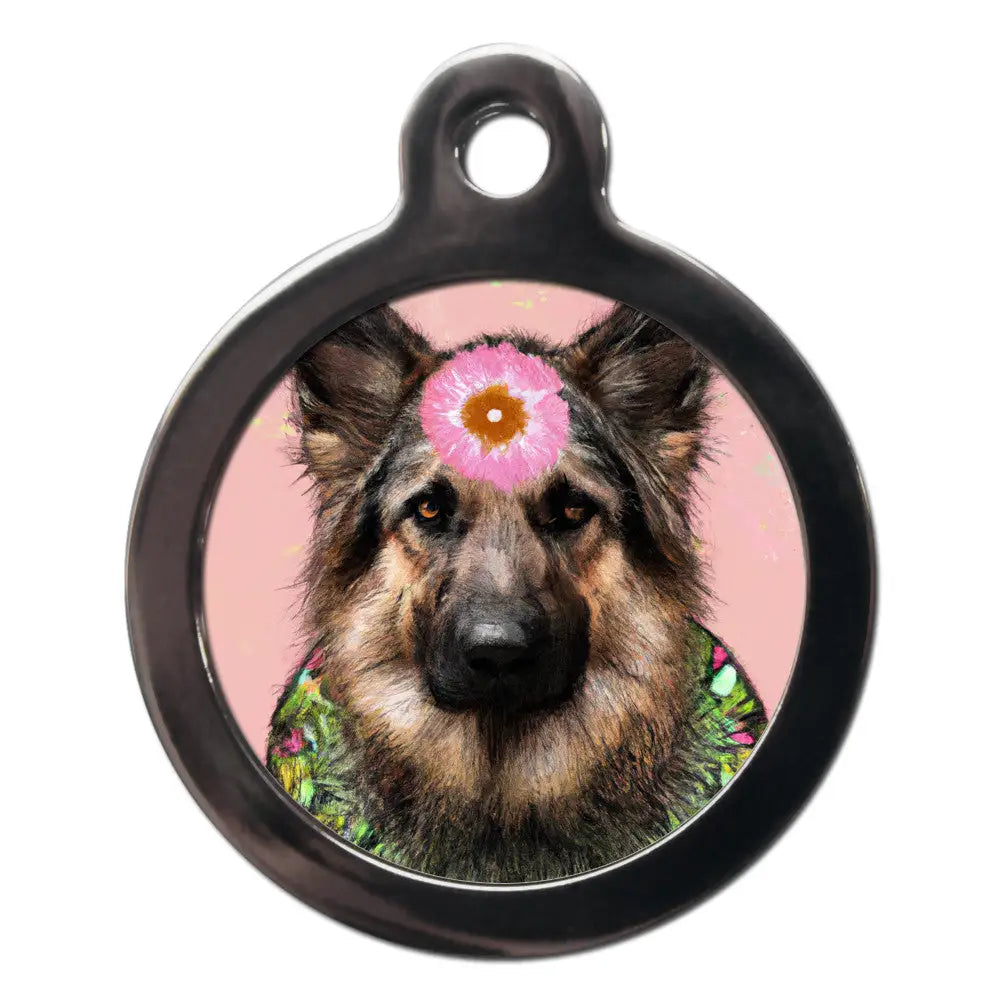 German Shepherd Hippy Dog Id Tag - Ps Pet Tags - 1
