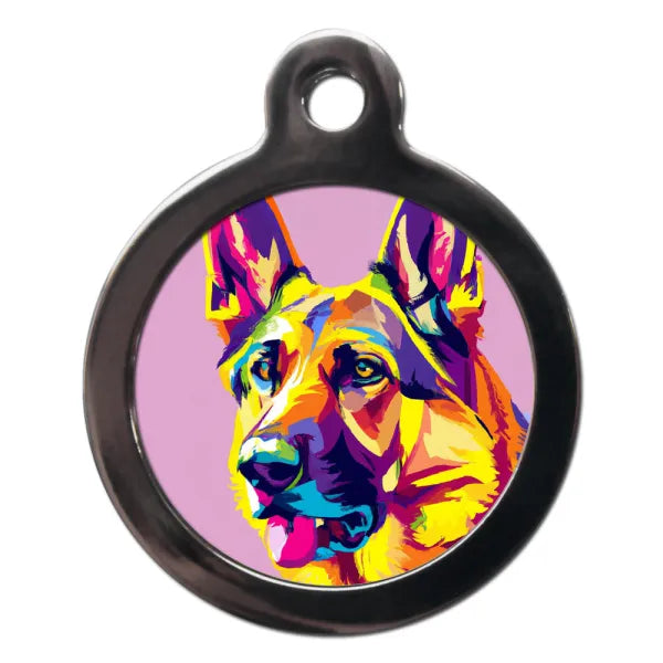 German Shepherd Pop Art Dog Id Tag Ps Pet Tags 1