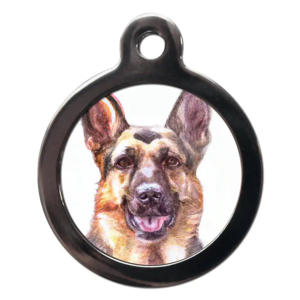 German Shepherd Portrait Dog Id Tag - Ps Pet Tags - 1