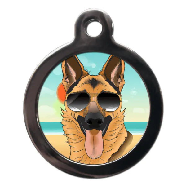 German Shepherd Summertime Dog Id Tag Ps Pet Tags 1