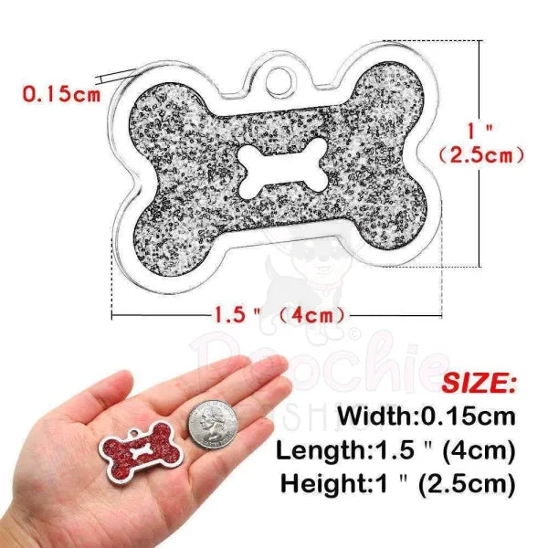 Glitter Bone Pet Id Tag Gold - Posh Pawz - 2