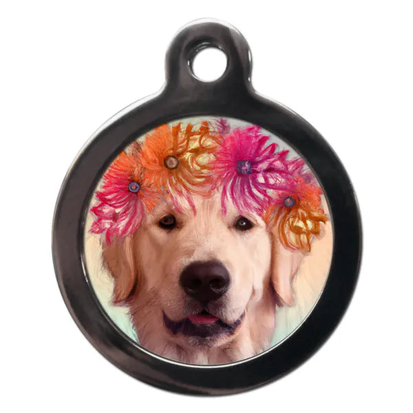 Golden Retriever Hippy Dog Id Tag Ps Pet Tags 1