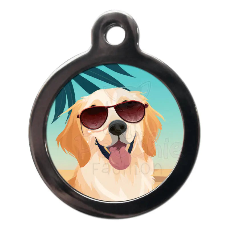 Golden Retriever Summertime Dog Id Tag - Ps Pet Tags - 1