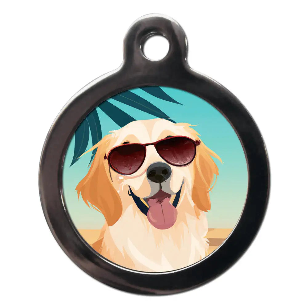 Golden Retriever Summertime Dog Id Tag - Ps Pet Tags - 1
