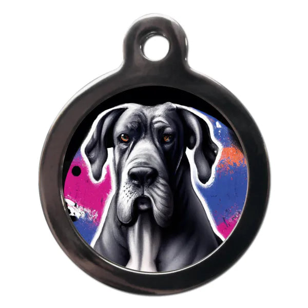 Great Dane Graffiti Dog Id Tag - Ps Pet Tags - 1