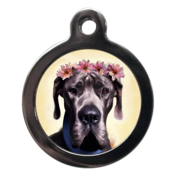 Great Dane Hippy Dog Id Tag Ps Pet Tags 1