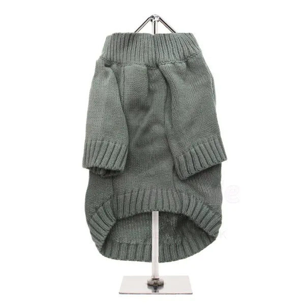 Grey Cable Knit Dog Jumper - Urban - 3