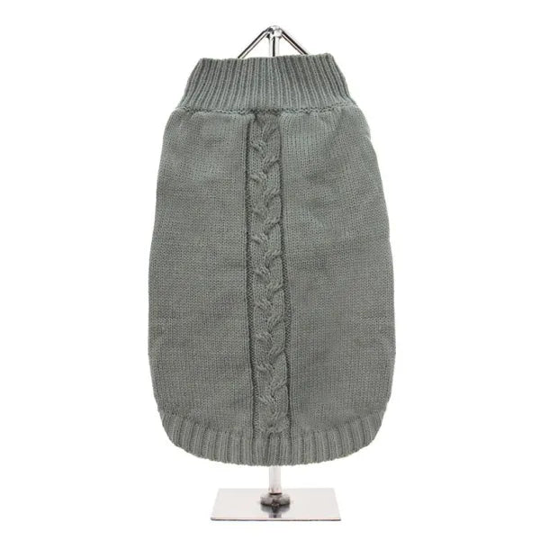 Grey Cable Knit Dog Jumper - Urban Pup - 1