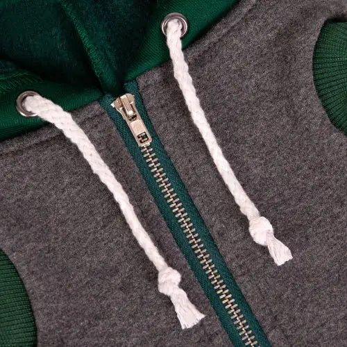 Grey & Green Sleeveless Zip Dog Hoodie - Rich Paw - 5