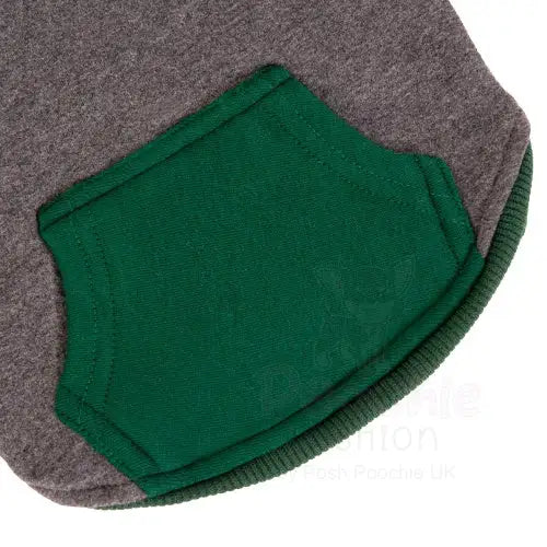 Grey & Green Sleeveless Zip Dog Hoodie - Rich Paw - 6