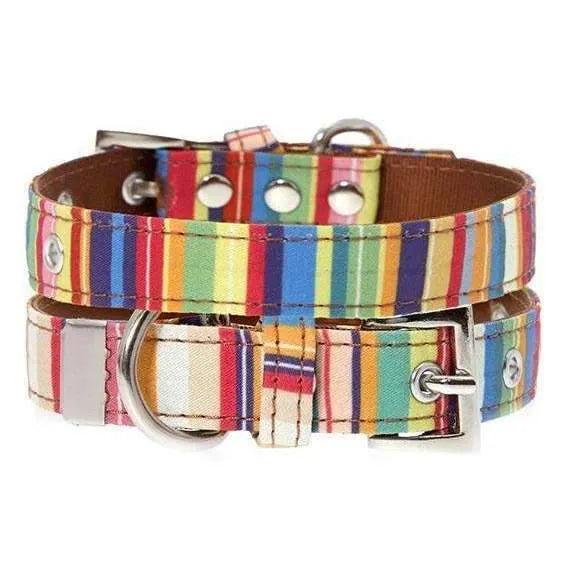 Henley Striped Fabric Dog Collar - Urban - 1