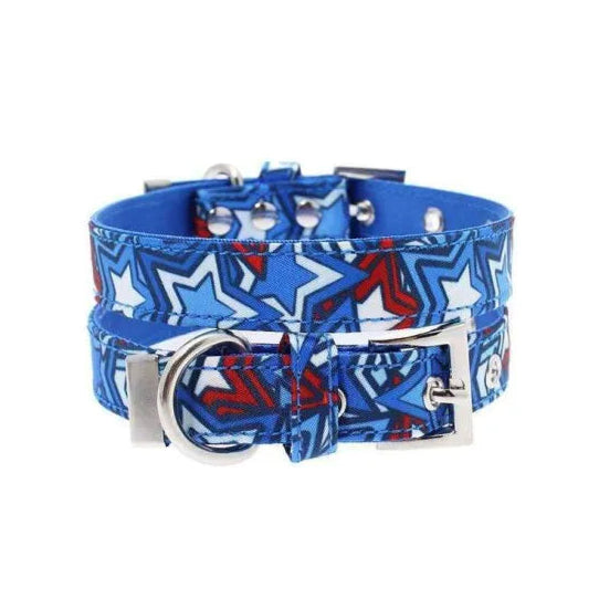 Hero Star Designer Fabric Dog Collar - Urban - 1
