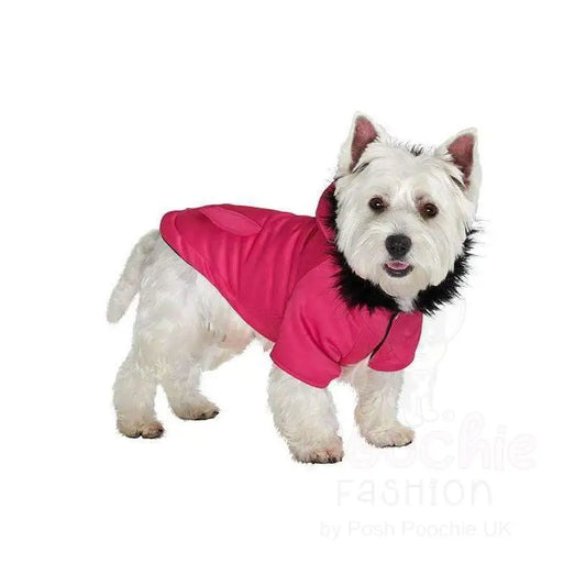 Hot Pink Luxury Fish Tail Parka Dog Coat - Posh Pawz - 2