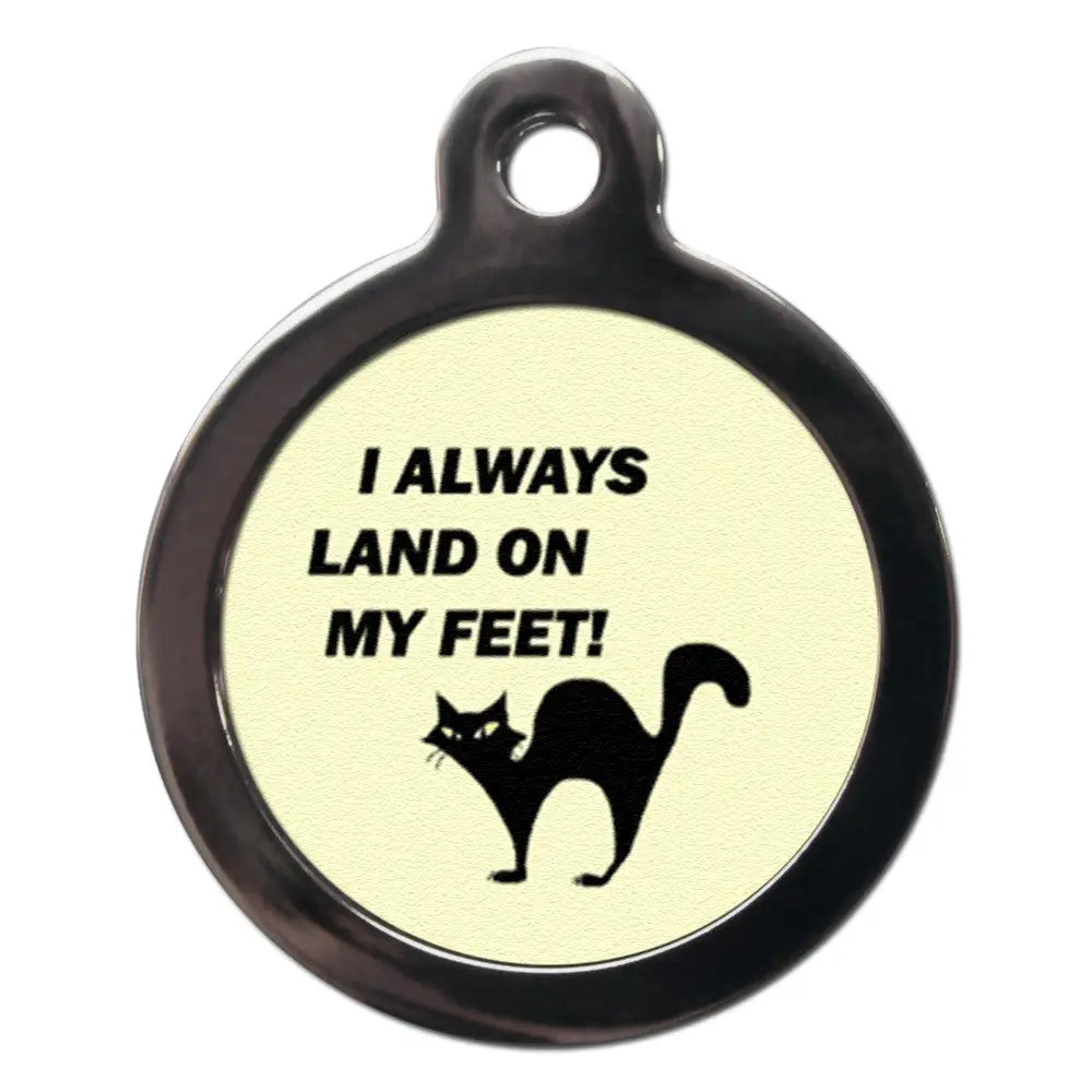 I Always Land on my Feet Cat Id Tag - Ps Pet Tags - 1