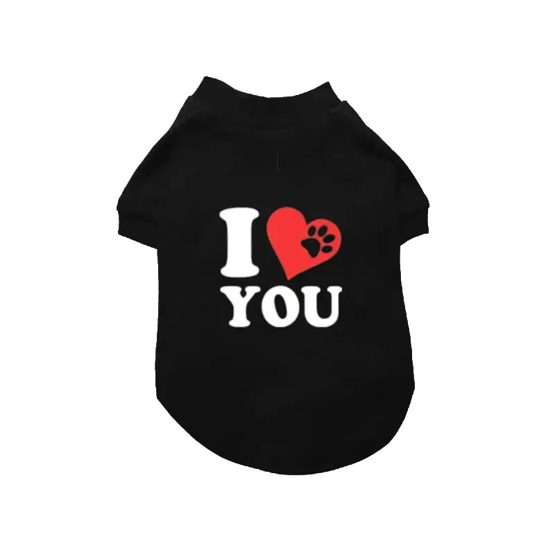 I Love you Dog T-shirt Black - Rich Paw - 1