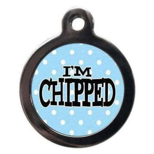 I’m Chipped Blue Polka Pet Id Tag Ps Pet Tags 1