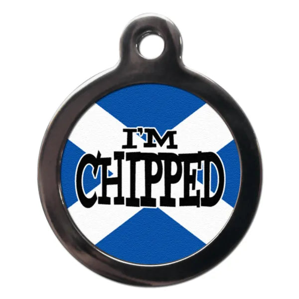 I’m Chipped St.andrews Cross Id Tag Ps Pet Tags 1