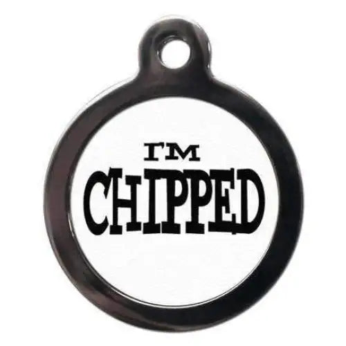 I’m Chipped White Pet Id Tag - Ps Pet Tags - 1