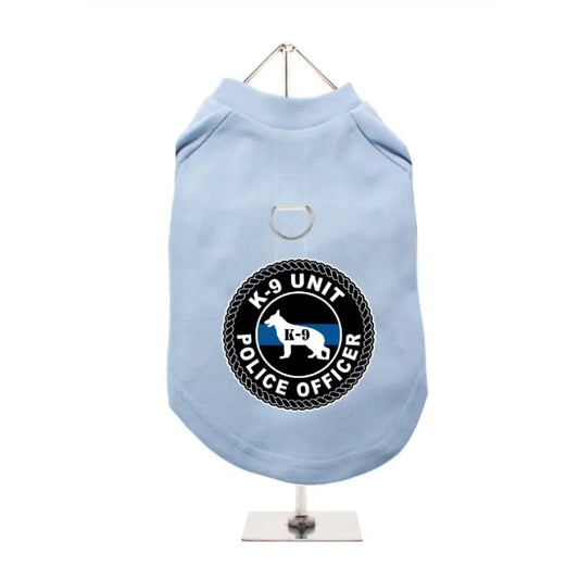 K9 Unit Police Officer Harness Dog T-Shirt in Baby Blue - Urban - 1