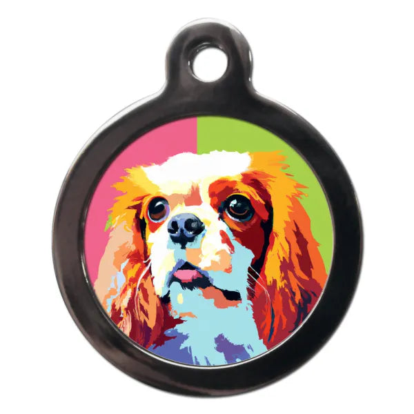 King Charles Spaniel Pop Art Dog Id Tag Ps Pet Tags 1