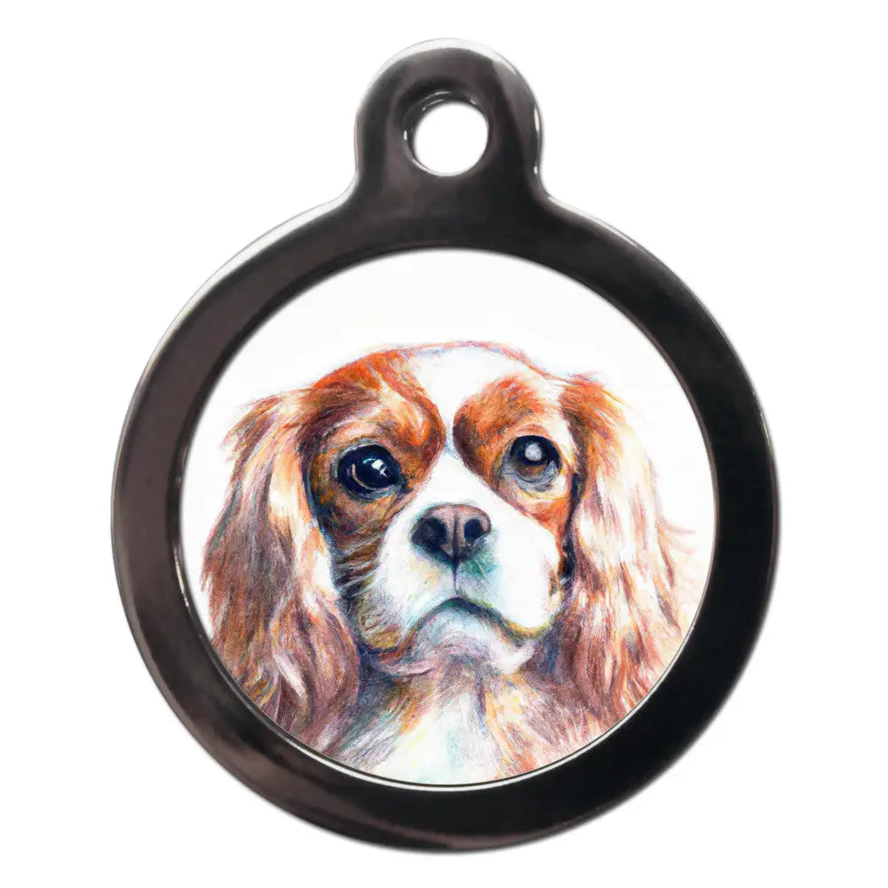 King Charles Spaniel Portrait Dog Id Tag - Ps Pet Tags - 1