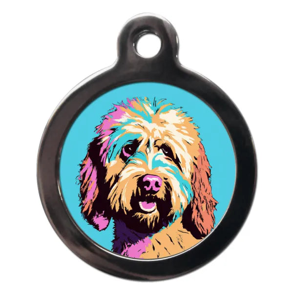 Labradoodle Pop Art Dog Id Tag Ps Pet Tags 1