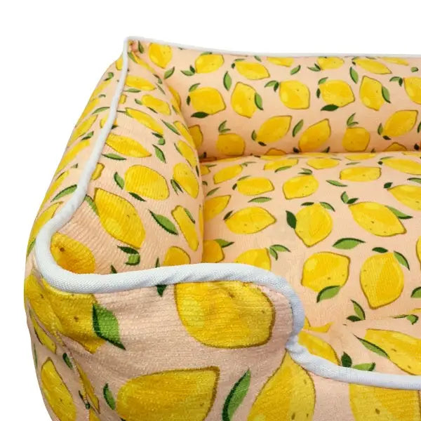 Lemon Squeeze Luxury Corduroy Dog Bed - Piggie - 4