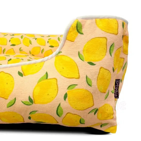 Lemon Squeeze Luxury Corduroy Dog Bed - Piggie - 3