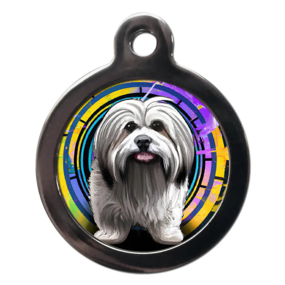 Lhasa Apso Graffiti Dog Id Tag - Ps Pet Tags - 1