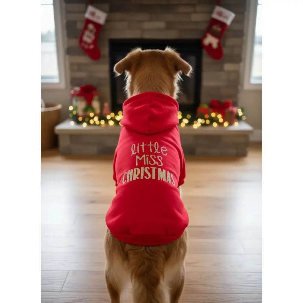 Little Miss Christmas Dog Hoodie Sweatshirt - Poochie Fashion - 3