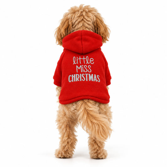 Little Miss Christmas Dog Hoodie Sweatshirt - Rich Paw - 2