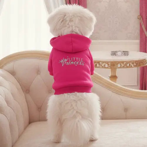 Little Princess Dog Hoodie Sweatshirt - Hot Pink - Poochie Fashion - 2