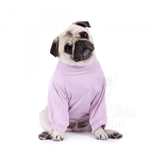 Long Sleeve Ribbed Dog T-shirt Lilac - Rich Paw - 2
