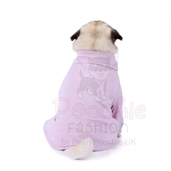 Long Sleeve Ribbed Dog T-shirt Lilac - Rich Paw - 3
