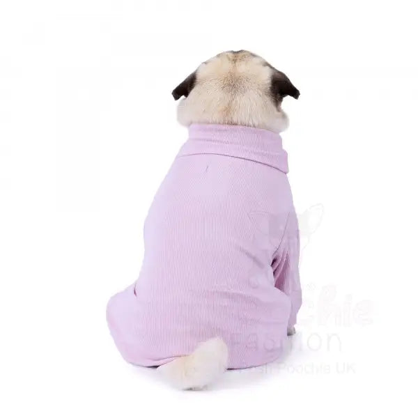 Long Sleeve Ribbed Dog T-shirt Lilac - Rich Paw - 3