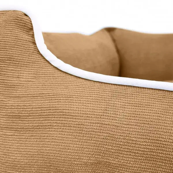 Luxury Beige Corduroy Dog Bed - Piggie - 4