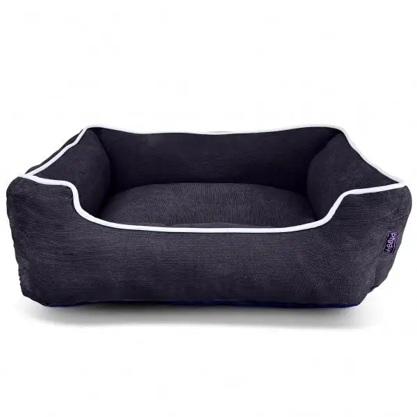 Luxury Black Corduroy Dog Bed - Piggie - 1