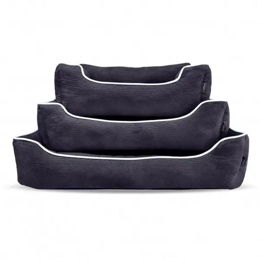 Luxury Black Corduroy Dog Bed - Piggie - 2