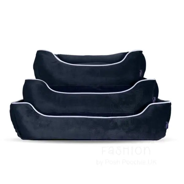 Luxury Black Velvet Dog Bed - Piggie - 2