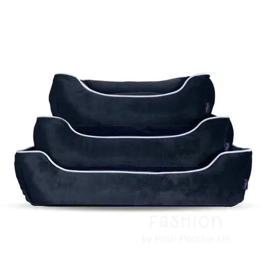 Luxury Black Velvet Dog Bed - Piggie - 2
