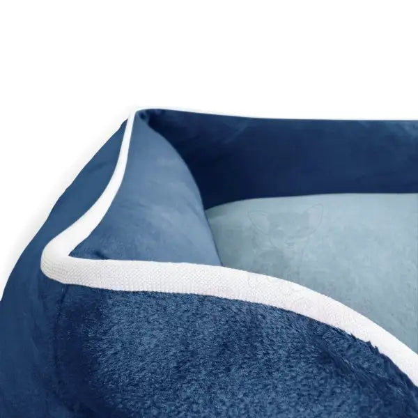 Luxury Blue Velvet Dog Bed - Piggie - 5