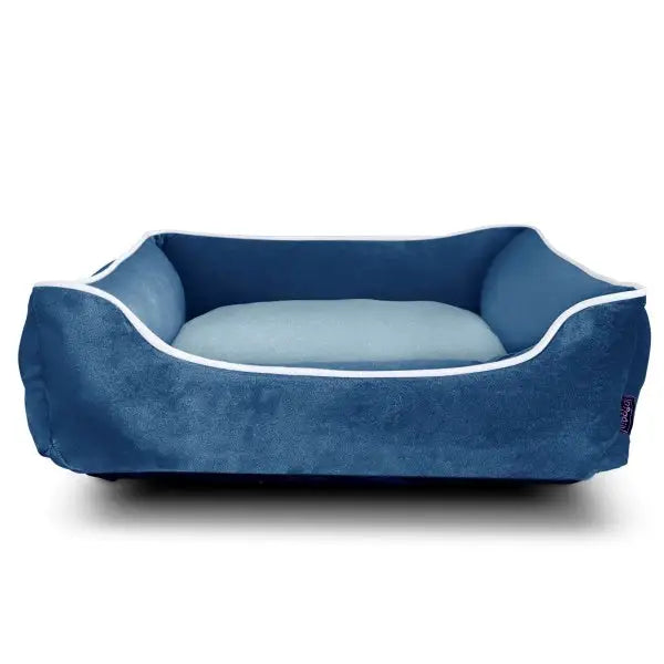 Luxury Blue Velvet Dog Bed - Piggie - 1