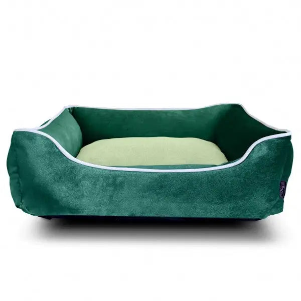 Luxury Emerald Green Velvet Dog Bed - Piggie - 1