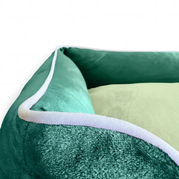 Luxury Emerald Green Velvet Dog Bed - Piggie - 3