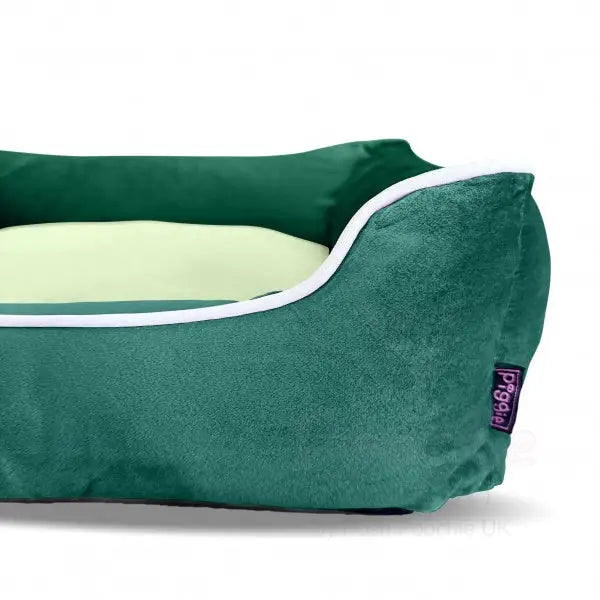 Luxury Emerald Green Velvet Dog Bed - Piggie - 5