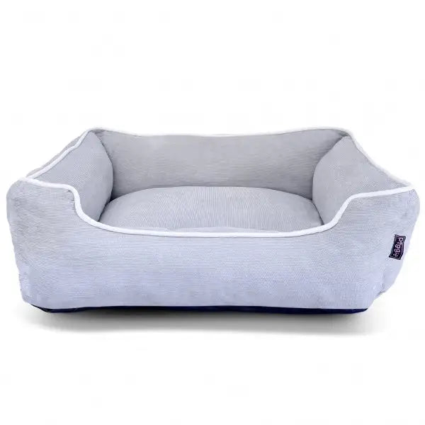 Luxury Grey Corduroy Dog Bed - Piggie - 1